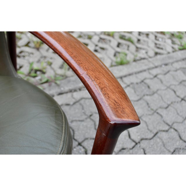 1970s Olive Leather Lounge Chair by Ib Kofod Larsen for Fröscher Sitform, 1976 For Sale - Image 5 of 18