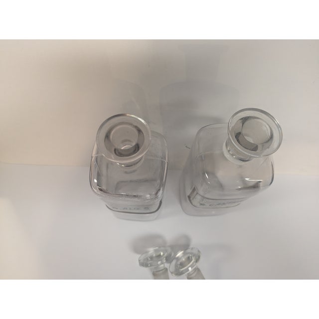 Transparent Pair of Antique Apothecary Bottles For Sale - Image 8 of 11