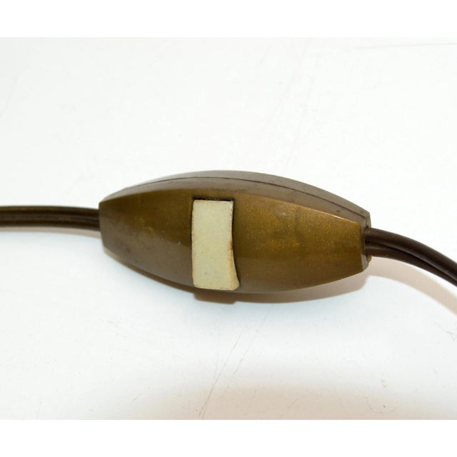 2 Maison Lancel Brass, Bronze & Black Glass French Mid-Century Modern Table Lamp For Sale - Image 10 of 13