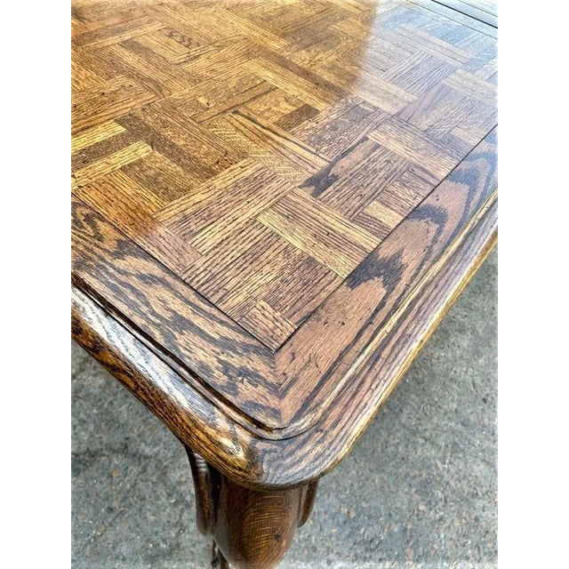 Century Furniture Century Furniture Company Large 96" Vintage French Country Oak Parquetry Dining Table - Late 20th Century For Sale - Image 4 of 7