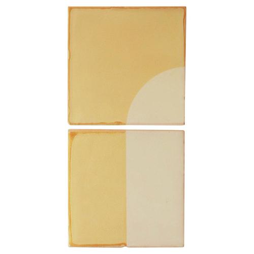 Tiles Door Yellow Ceramic Decorative Wall Lamp by Violaine Dharcourt For Sale - Image 9 of 9