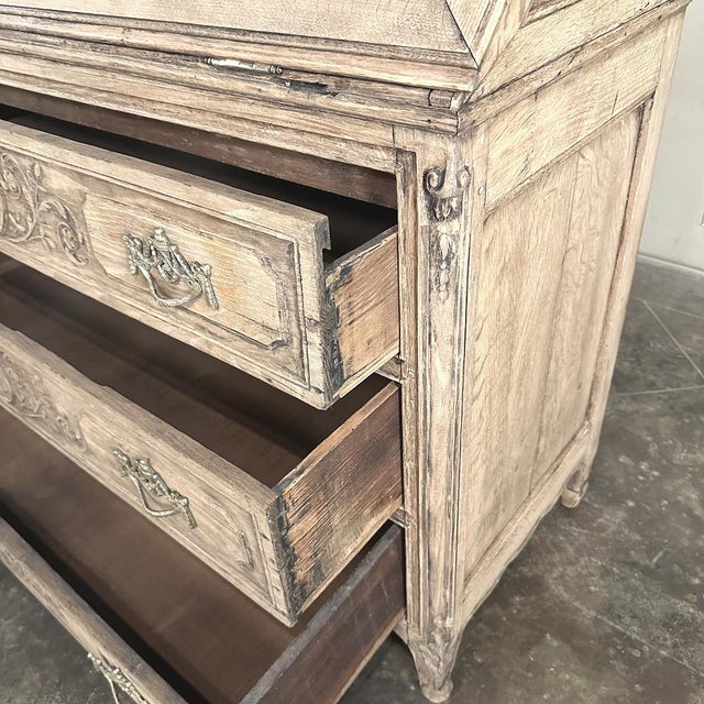 18th Century Country French Louis XVI Transitional Stripped Secretary Desk For Sale - Image 11 of 18