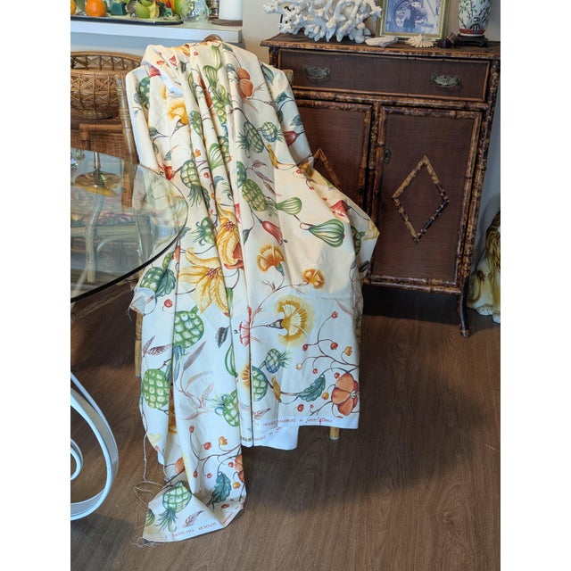 1990s Gaston Y Daniela "Tropicana" Vintage 1996 Handprint Fabric — 4 Continuous Yards For Sale - Image 5 of 10