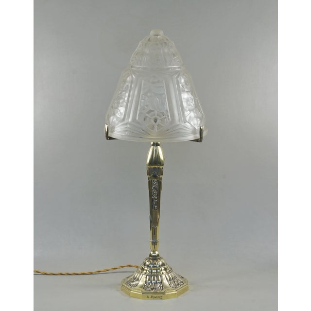 Art Deco French Art Deco Table Lamp by A. Mousson & Verreries Des Hanots - 1920s France For Sale - Image 3 of 15