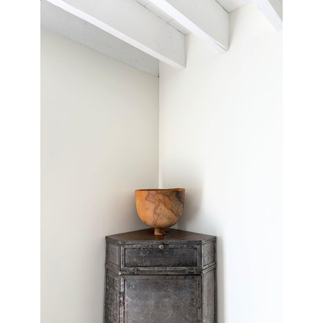 Gray Vintage Industrial Steel Corner Cabinet, 1940s For Sale - Image 8 of 11