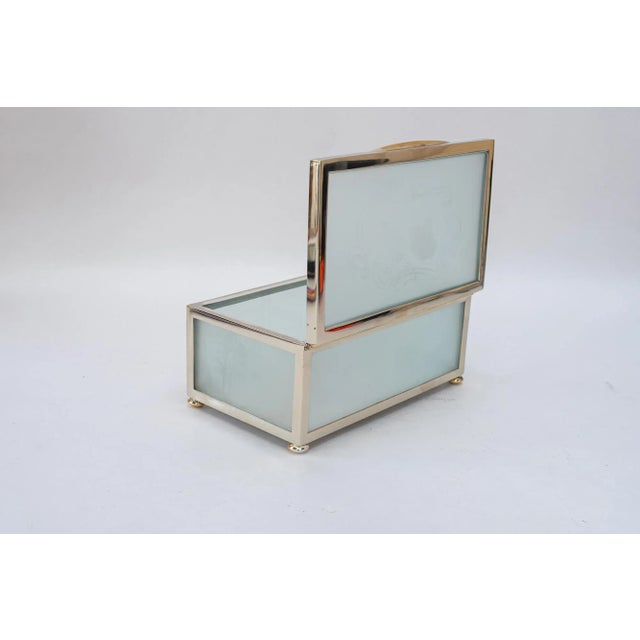 Art Deco Nickel and Glass Jewelry Box, 1920s For Sale - Image 9 of 11
