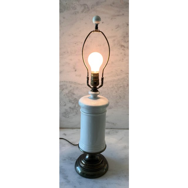 Mid-Century Modern Vintage Glass Pharmacy Table Lamp by Paul Hanson For Sale - Image 3 of 9
