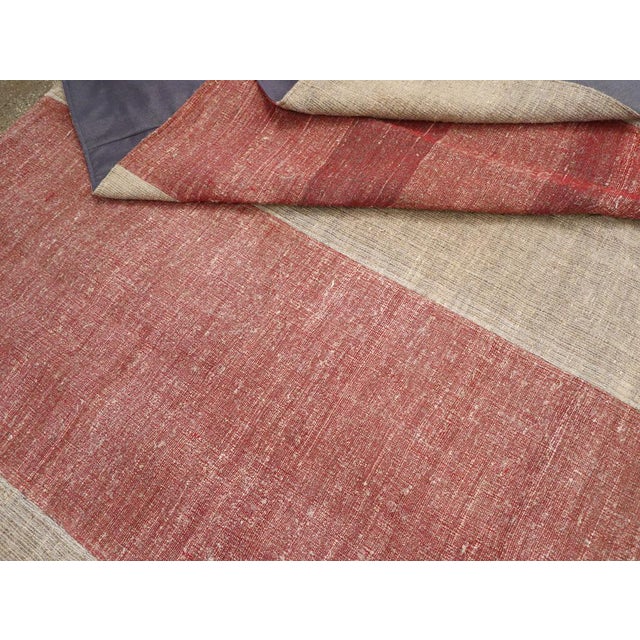 Brick Red Galerie Shabab Collection Mid-20th Century Handmade Turkish Flatweave Kilim Room Size Carpet For Sale - Image 8 of 8