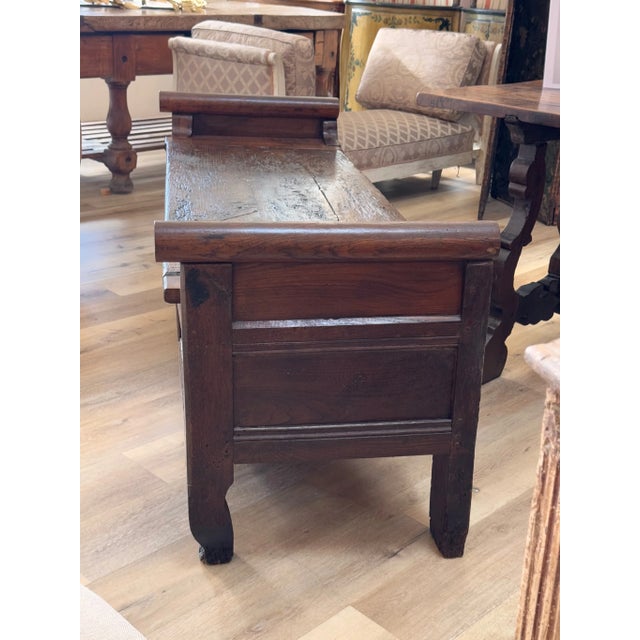 18th Century Louis XV 18th Century French Provincial Elm and Oak Lift Top Hall Bench For Sale - Image 5 of 5