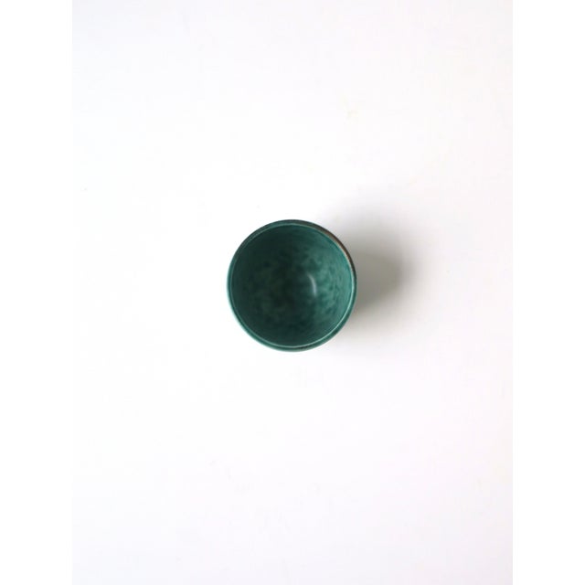 Teal Argenta Swedish Pottery Vessel, Midcentury Modern, Mid 20th Century For Sale - Image 8 of 9