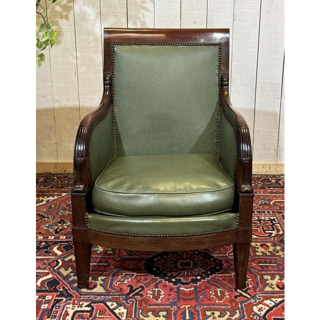 Traditional Empire-Style Mahogany Chair in Carved Mahogany, 1800s For Sale - Image 3 of 18