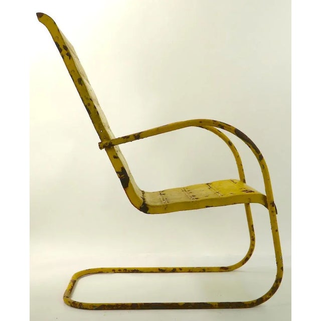 Mid-Century Art Deco Cantilevered Patio Chair For Sale - Image 10 of 13