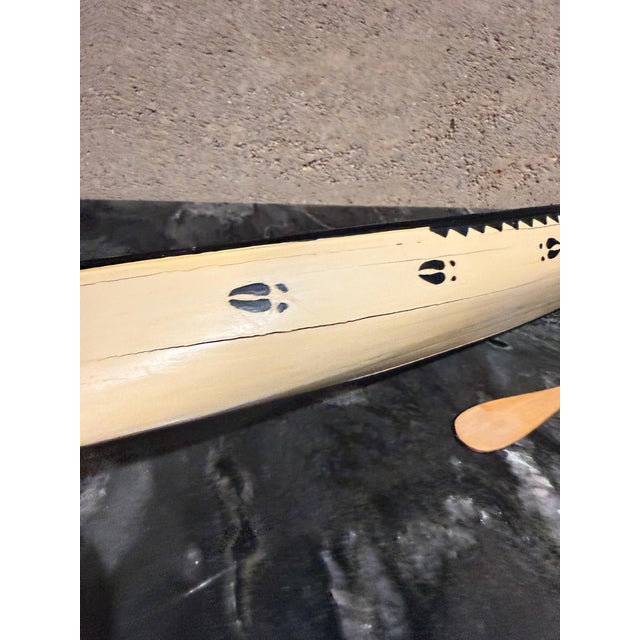 Peterborough Canoe Model Caramel Color Vintage Native American Handcrafted Wooden For Sale - Image 15 of 16