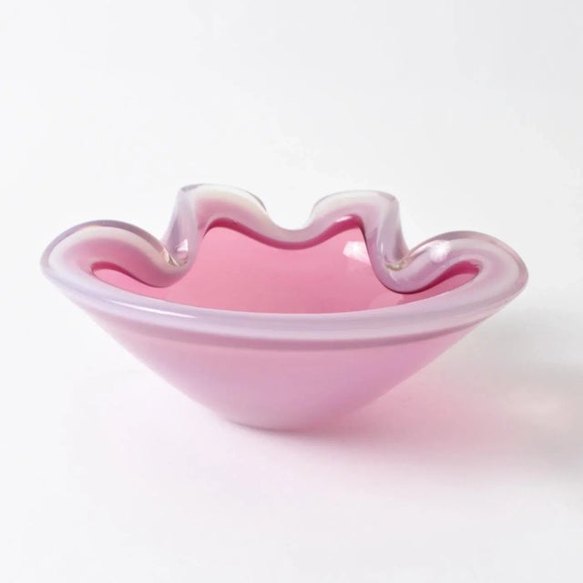Vintage Murano Pink Alabastro Glass Bowl from Seguso, 1960s For Sale - Image 11 of 11