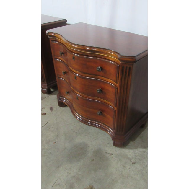 Traditional 1980s Pair Designer Cherry Ethan Allen Nightstands Bachelors Chests Tuscany For Sale - Image 3 of 11