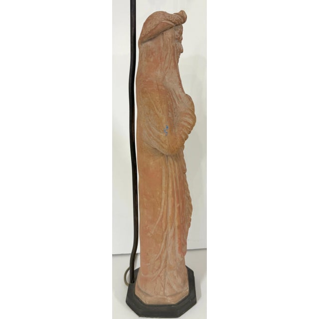 Neoclassical Terracotta Figure of Hera / Juno as a Table Lamp, Grand Tour Style For Sale - Image 10 of 12