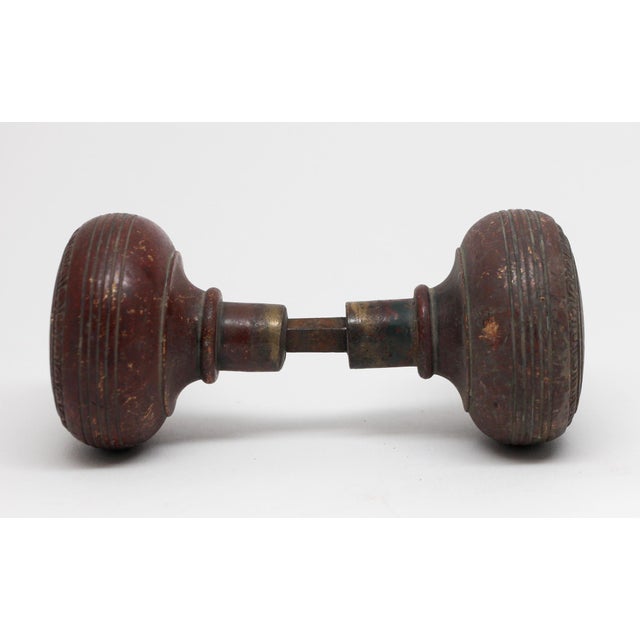 Traditional Pair of Bronze Concentric Entry Door Knobs For Sale - Image 3 of 4