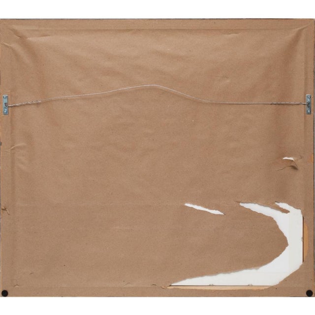 20th Century Poster of the Edo Era Japanese Byobu Screen (Fragment) in Bamboo Style Wood Frame For Sale In Dallas - Image 6 of 7