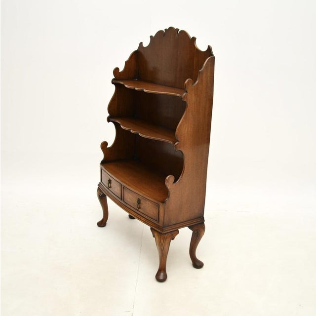 Antique Burr Walnut Cascading Open Bookcase, 1900s For Sale - Image 6 of 13