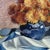 An original French floral still life oil painting, signed Nadeval and dated 1960 lower right. The composition features a...