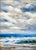 Original oil painting of a dramatic coastal scene under brooding, cloud-filled skies. Signed by the talented artist H....