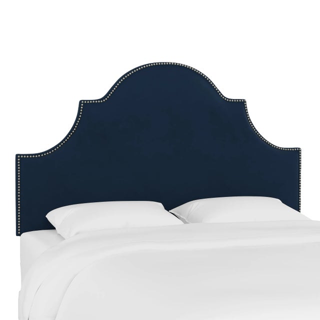 Halsted Headboard in Ink Classic Velvet, Full For Sale