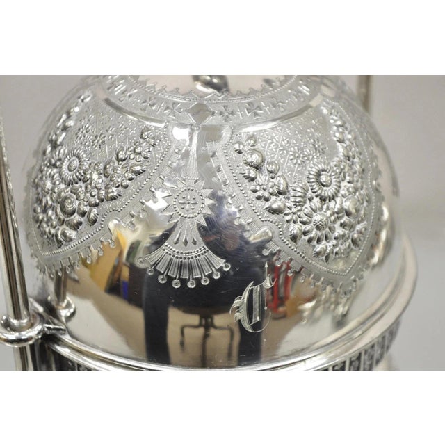 Antique Meriden Co Victorian Silver Plated Round Dome Covered Butler Butter Dish For Sale - Image 14 of 17