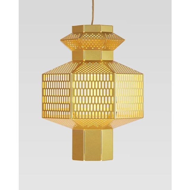 Golden Ma-Rock T Pe Suspension Lamp by Jaime Hayson for Parachilna For Sale - Image 3 of 10