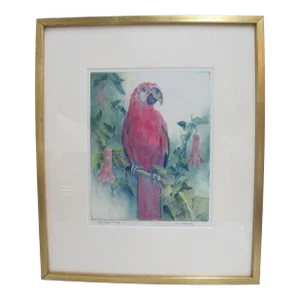 Reinhold R H Palenske Signed Framed Hand Colored Etching My Name Is May