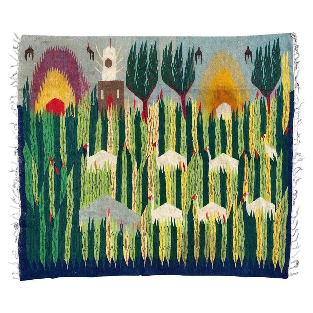 Vintage Egyptian Wissa Wassef Woven Tapestry For Sale - Image 17 of 17