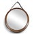 Glass Round Mirror in Teak and Leather Luxus Vittsjö by Uno and Östen Kristiansson, 1960s For Sale - Image 7 of 7
