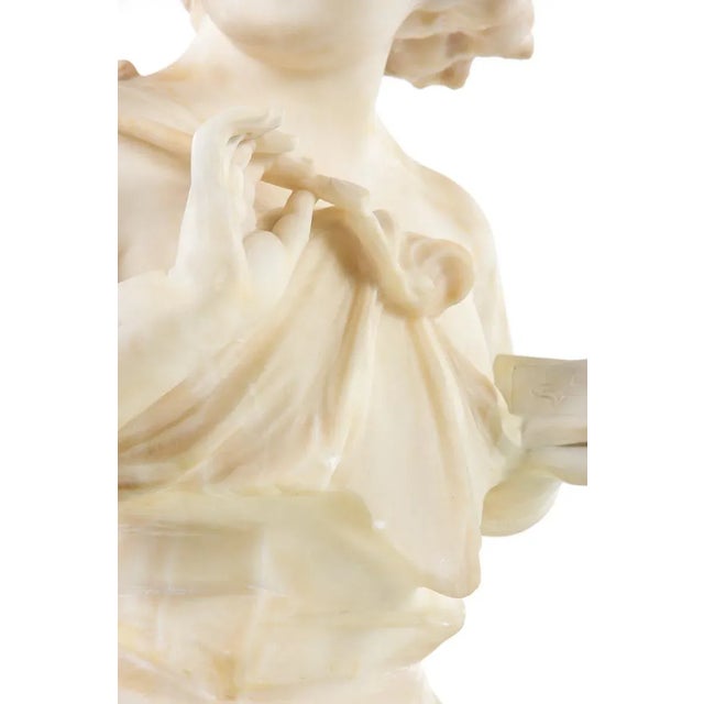 19th Century Antique Alabaster Sculpture of a Young Painter For Sale - Image 4 of 9
