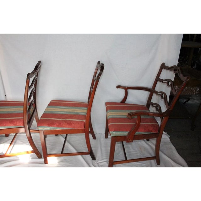 Mid 20th Century Set of 6 Mid 20th Century Chippendale Mahogany Dining Chairs, Includes 2 Arm & 4 Side Chairs For Sale - Image 5 of 8