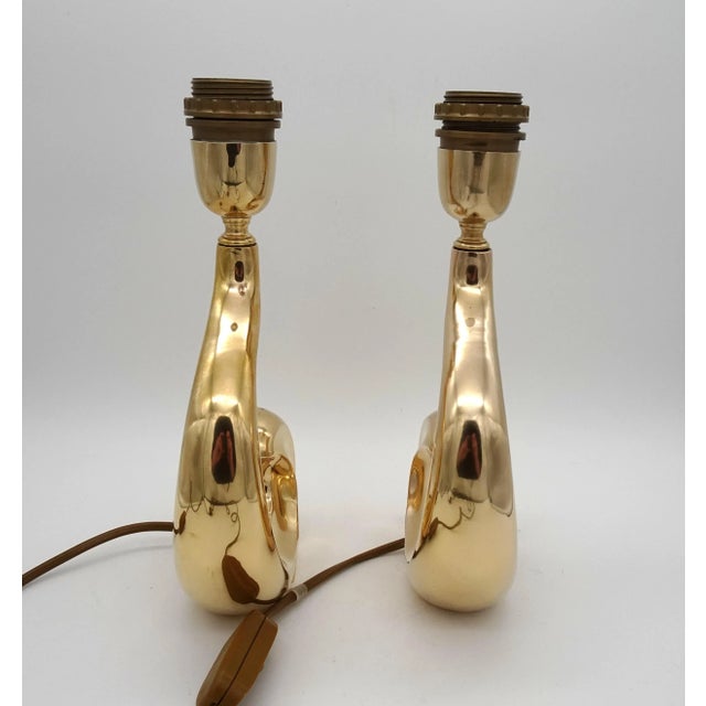 Brass Table Lamps attributed to Pierre Cardin, 1970s, Set of 2 For Sale - Image 12 of 18