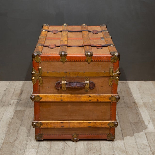 Late 19th A. E Meek Leather and Wood Cabin Trunk c.1880-1899 For Sale In San Francisco - Image 6 of 13