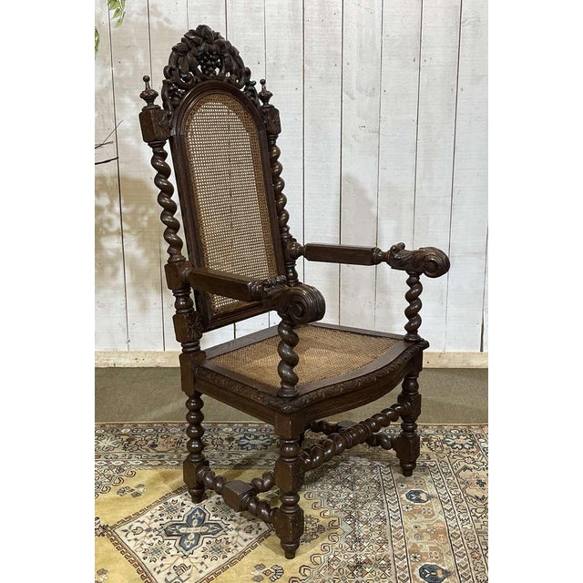 Early 20th Century Louis XIII Oak Armchair For Sale - Image 4 of 18