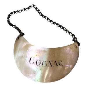 Late 18th Century English Shell Bottle Label for Cognac