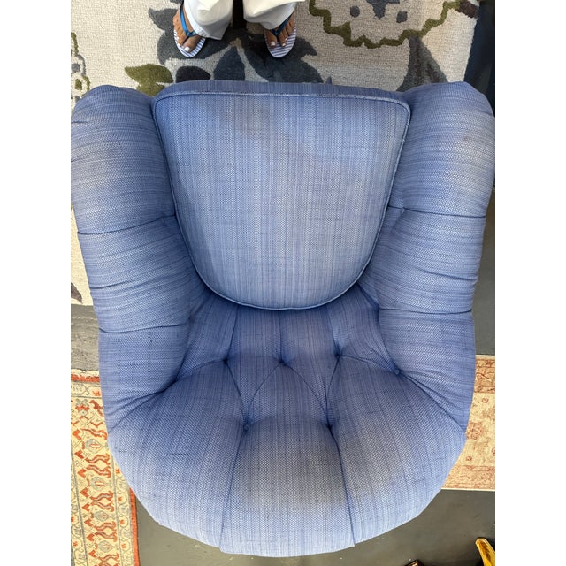 2000 - 2009 21st Century Vintage Designer Kravet Swivel Chair For Sale - Image 5 of 6