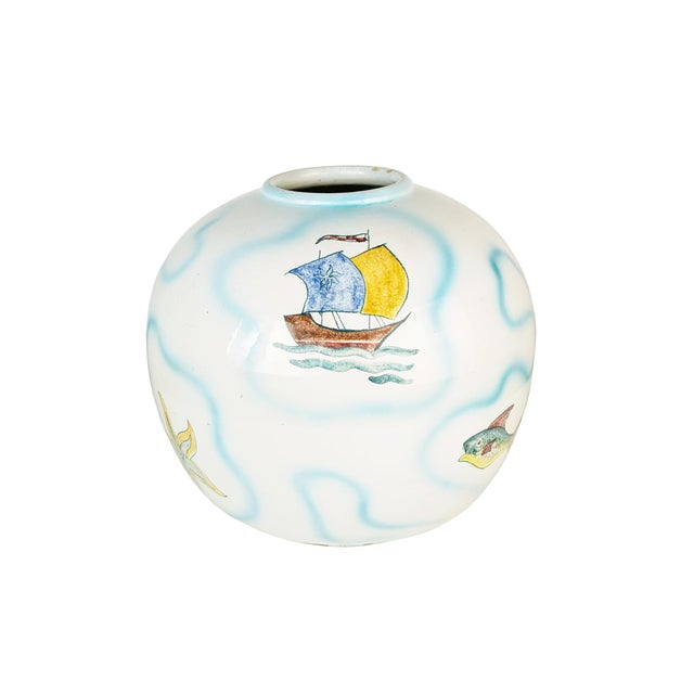 Large Hand-Painted Vase from Soesco Albisola, Italy, 1940s For Sale - Image 12 of 12