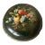 Antique Victorian Small Round Hand Painted Lacquer Box For Sale