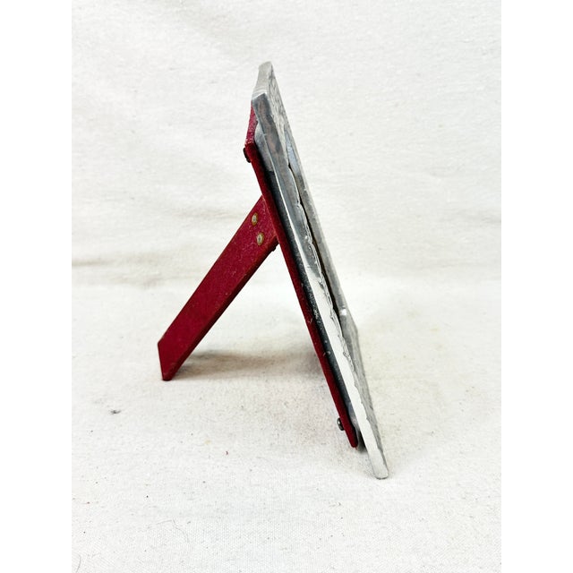 Late 20th Century Vintage Basketweave Design Pewter Picture Frame For Sale - Image 5 of 5