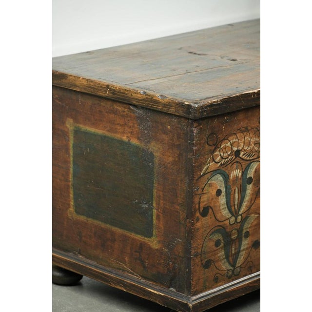 Antique Austrian Hand-Painted Bridal Chest with Character For Sale - Image 14 of 15