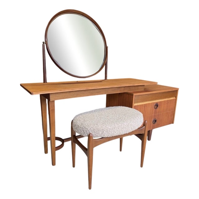 Mid-Century Dressing Table and Stool from Elliots of Newbury, Set of 2 For Sale
