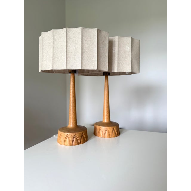1960s Oak Table Lamps by Ab Stilarmatur Tranås, Sweden, 1960s, Set of 2 For Sale - Image 5 of 12