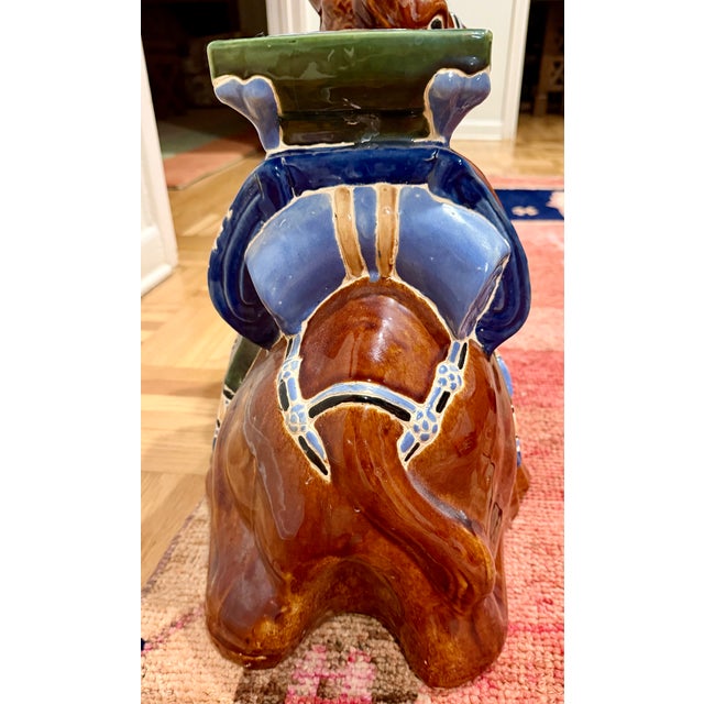 1950s Vintage Chinoiserie Ceramic Camel Garden Stool For Sale - Image 5 of 6