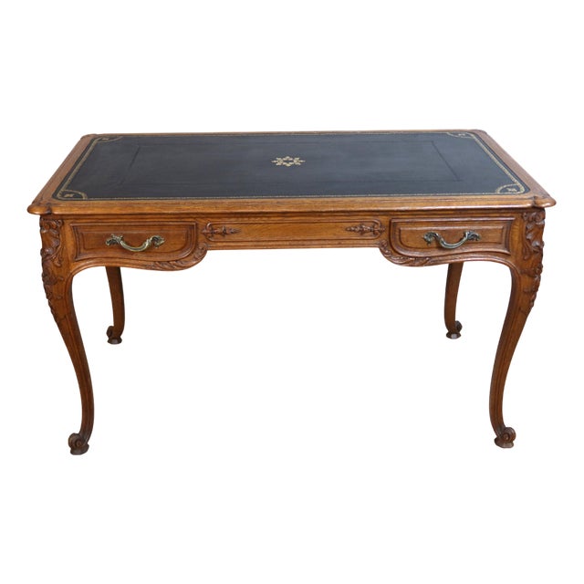 Louis XV Style Carved Oak Desk For Sale