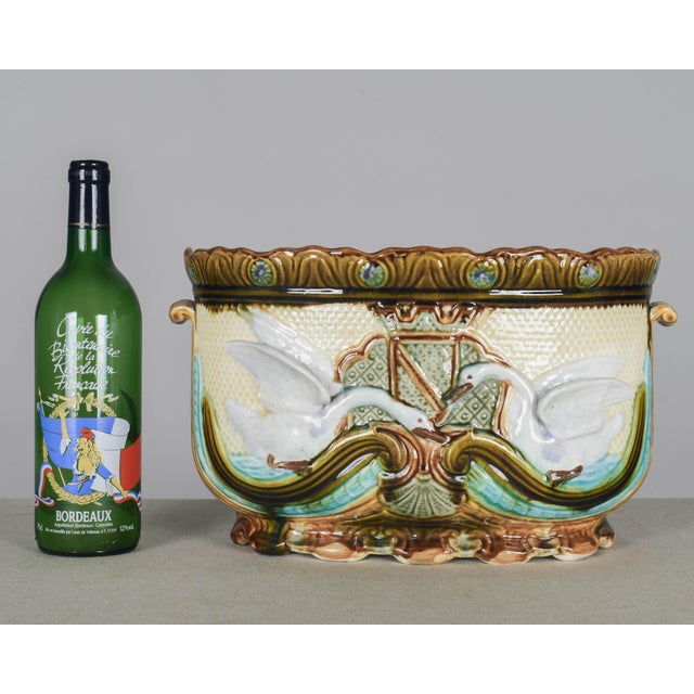 19th Century French Onnaing Barbotine Jardiniere For Sale - Image 11 of 11