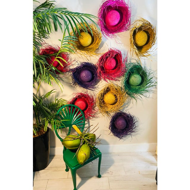 Jade Vintage Coastal Tropitone Cast Aluminum Palm Leaf Dining Chair For Sale - Image 8 of 12