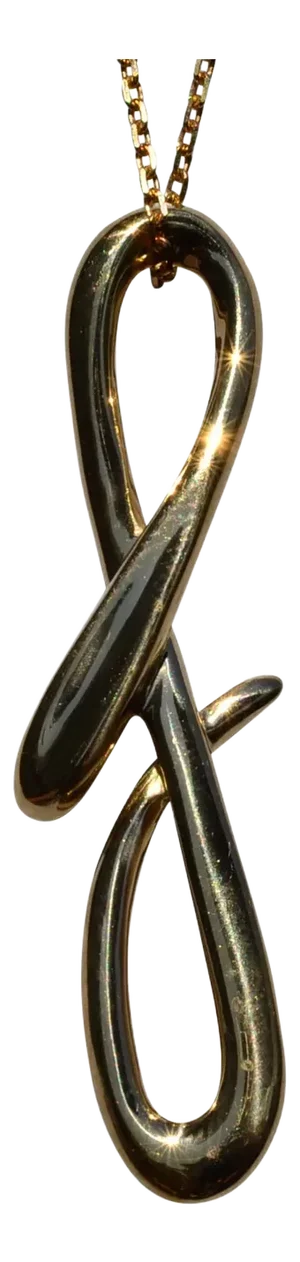 The Snake: Elsa Peretti Signed Tiffany and Company Initial F Pendant