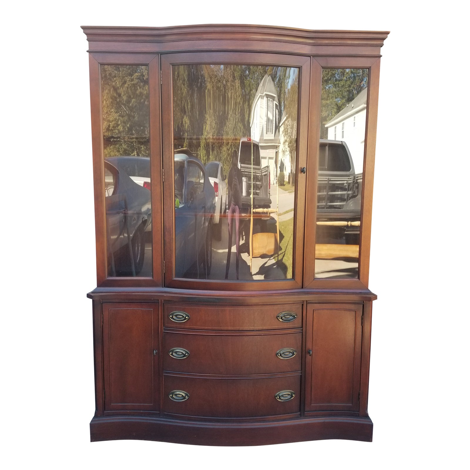 1950s Bassett Furniture Bow Front China Chairish